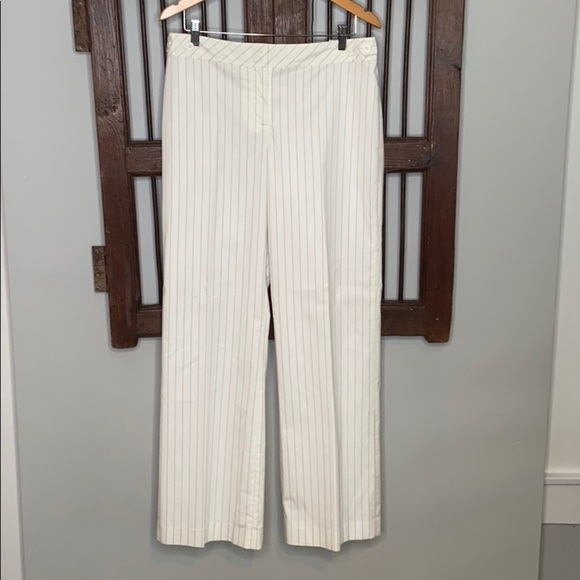 LOFT WHITE PINSTRIPE BLAZER SZ 8 & ANN PANTS 10‎ - Picture 8 of 11